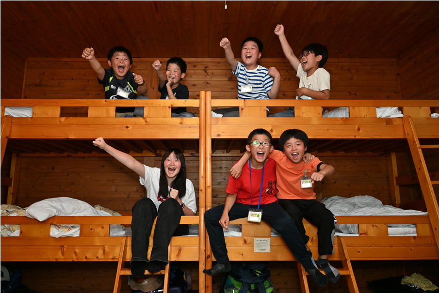 ベッドで記念撮影