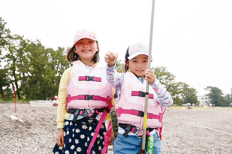 魚を釣り上げたところ