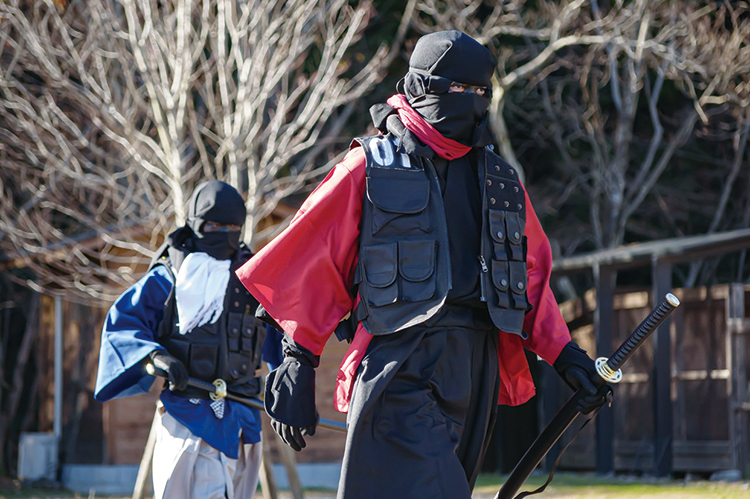 甲冑を身に着けている